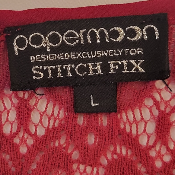 💵3/$20 PAPERMOON DESIGN Blouse Size Large - Picture 4 of 9